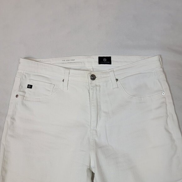 🤍 AG Adriano Goldschmied Jodi Crop Jeans 29R | White Raw Hem Straight Leg Denim - Picture 2 of 10